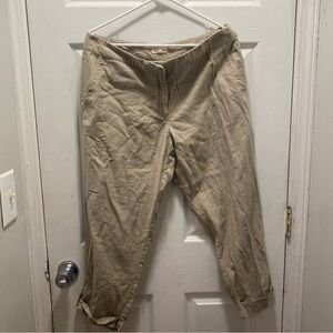 Eileen Fisher tan organic cotton pants